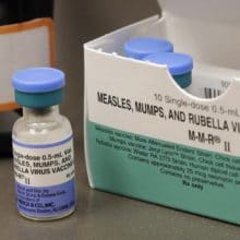 file-20210804-23-8wgjln Ontario vaccination rates against measles, mumps and rubella are similar to national averages, but Ontario children are slightly more likely to be vaccinated against tetanus and pertussis.